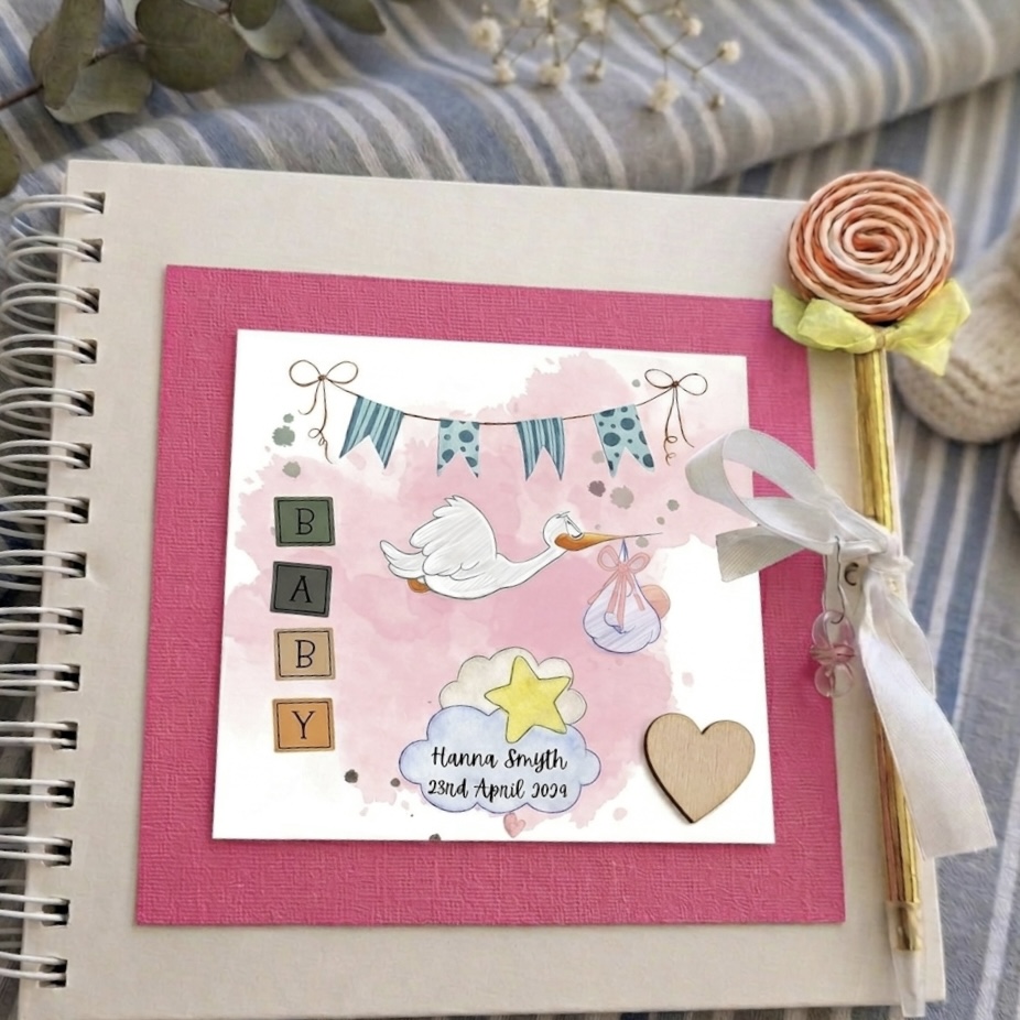 Personalised Baby Keepsake gift: Frame and Memory Album gift set. - Image 7