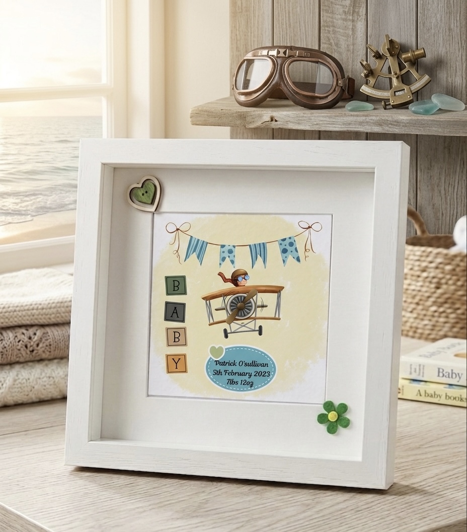 Personalised Baby Keepsake gift: Frame and Memory Album gift set. - Image 6